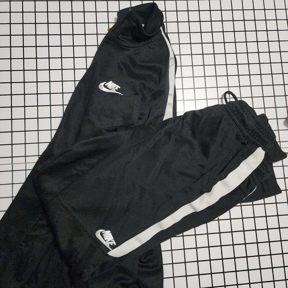 Nike NSW Full-Zip Tribute Jacket Full Zip & Jogger Black White 861648-010‎ Sz XS